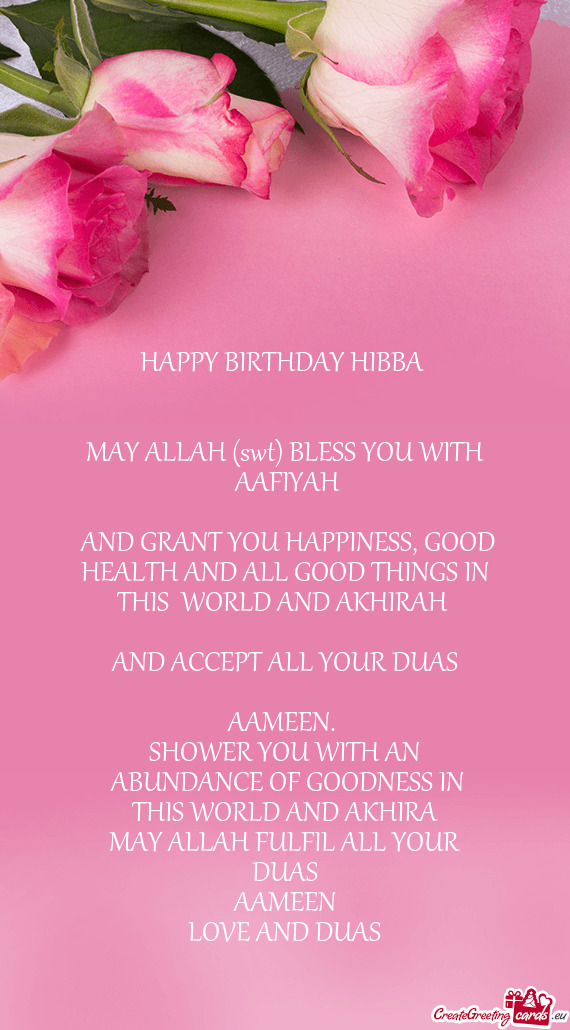 HAPPY BIRTHDAY HIBBA