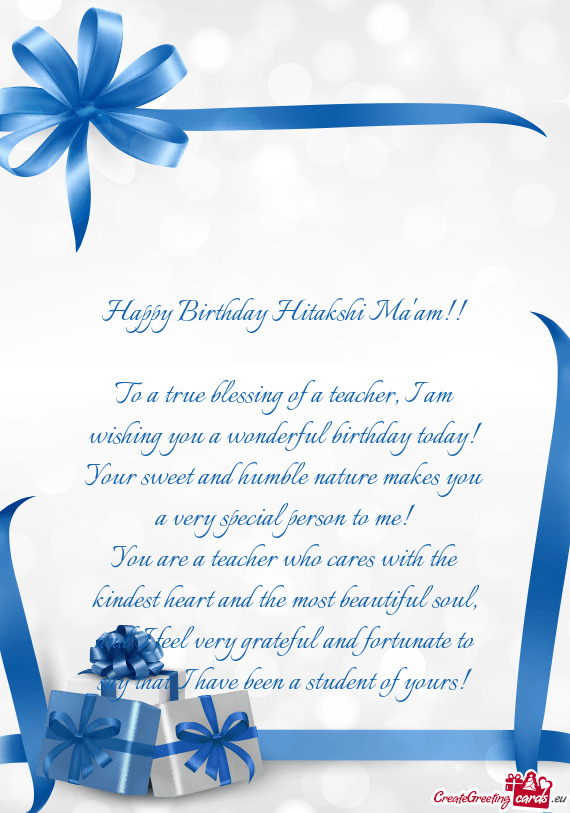 Happy Birthday Hitakshi Ma