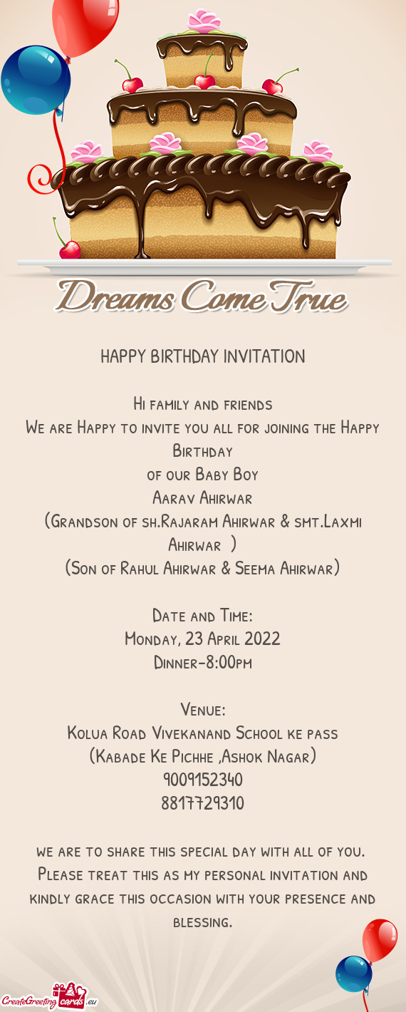 HAPPY BIRTHDAY INVITATION