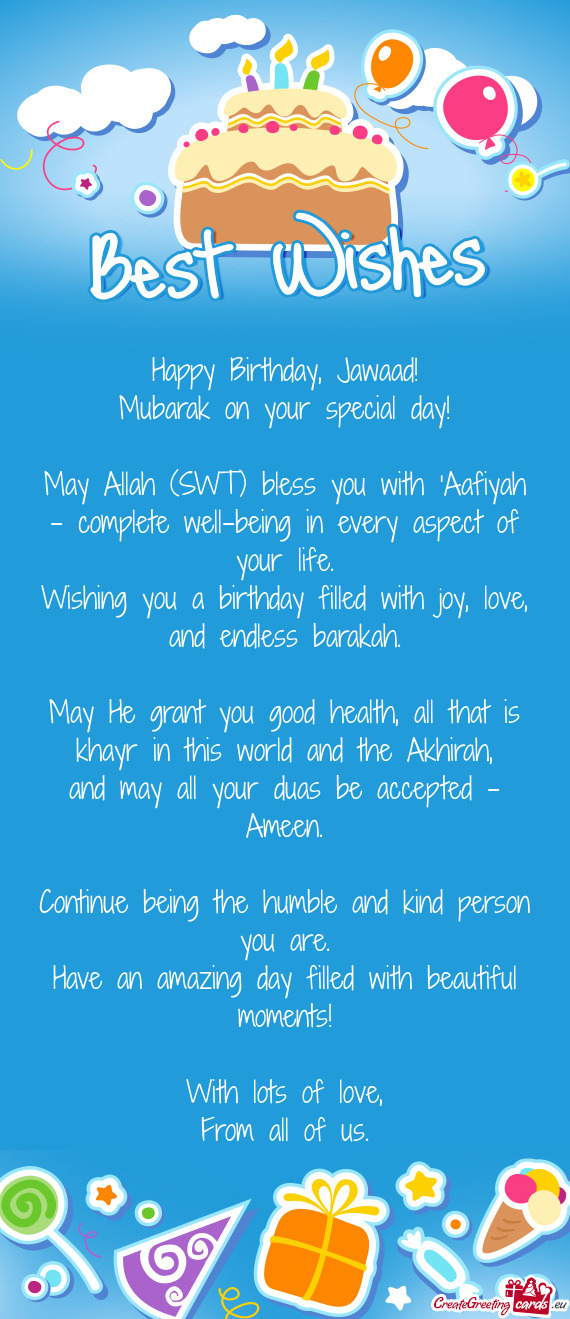 Happy Birthday, Jawaad