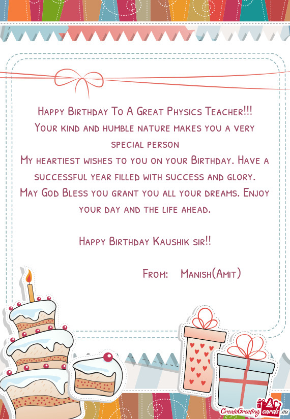 Happy Birthday Kaushik sir