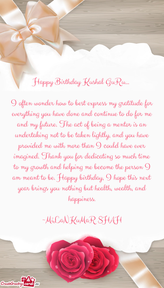 Happy Birthday Kushal GuRu…