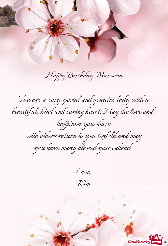 Happy Birthday Marvena