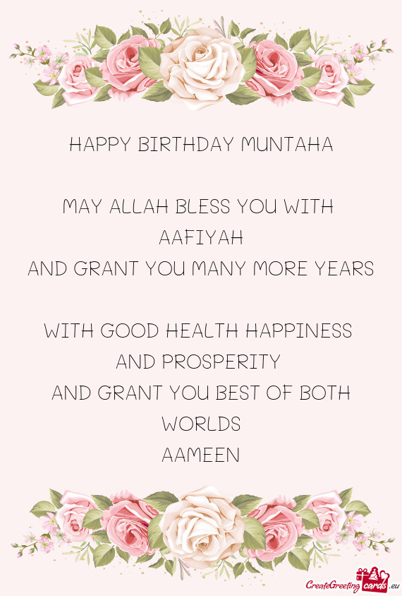 HAPPY BIRTHDAY MUNTAHA