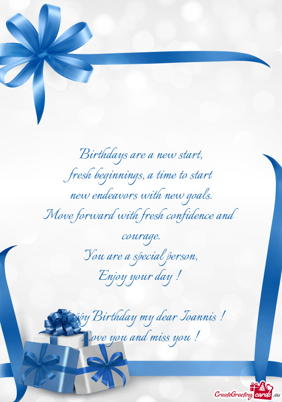 Happy Birthday my dear Ioannis