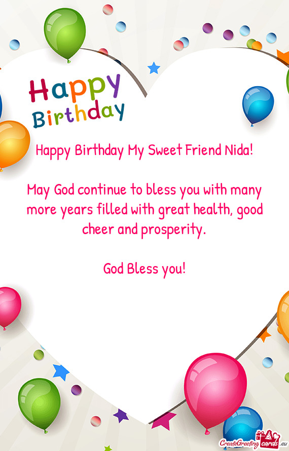 Happy Birthday My Sweet Friend Nida