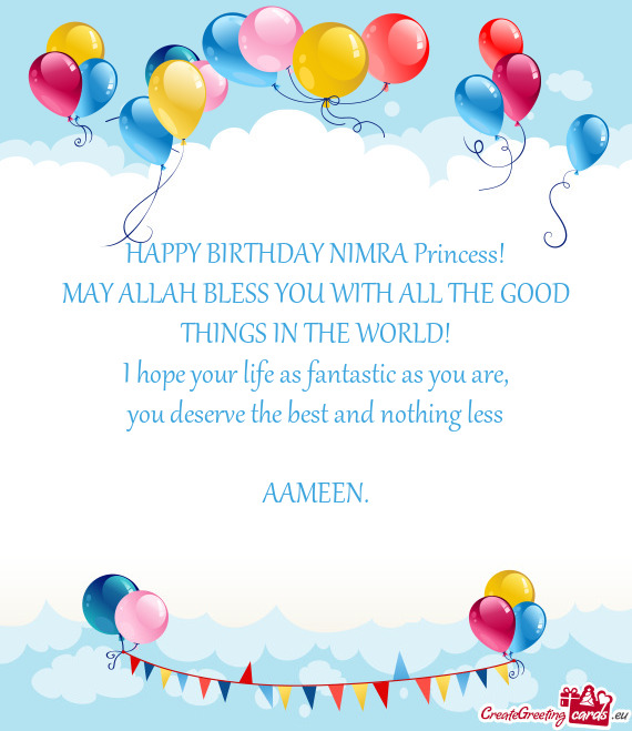 HAPPY BIRTHDAY NIMRA Princess