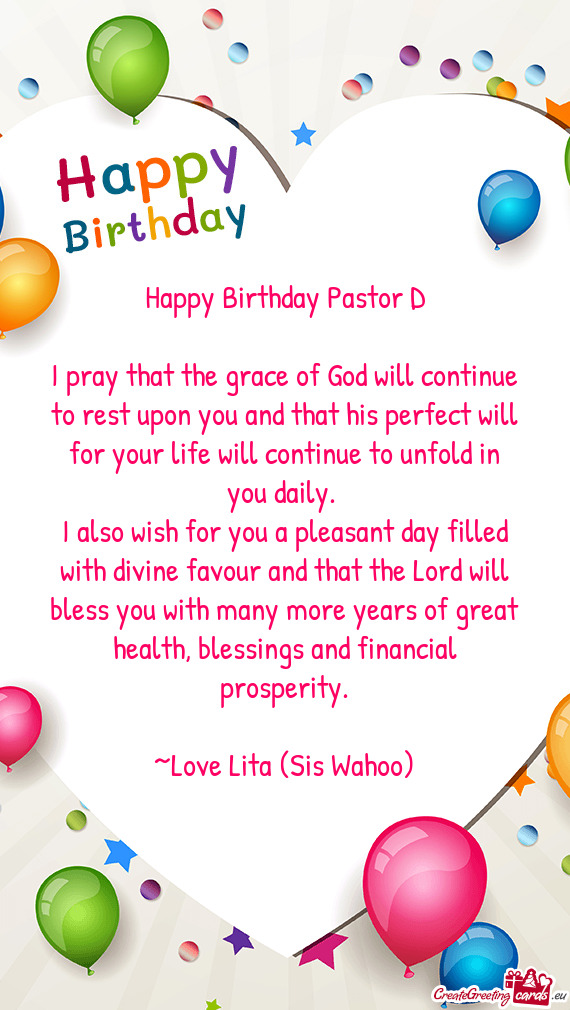 Happy Birthday Pastor D