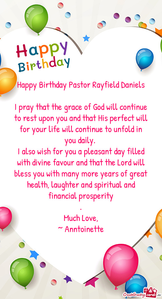 Happy Birthday Pastor Rayfield Daniels
