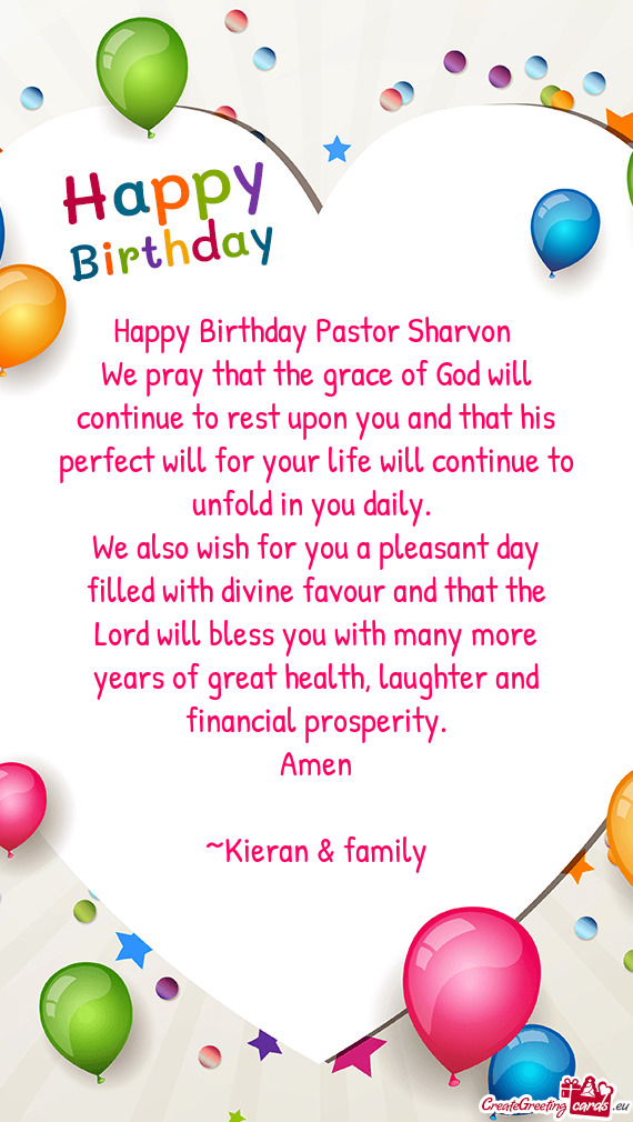 Happy Birthday Pastor Sharvon