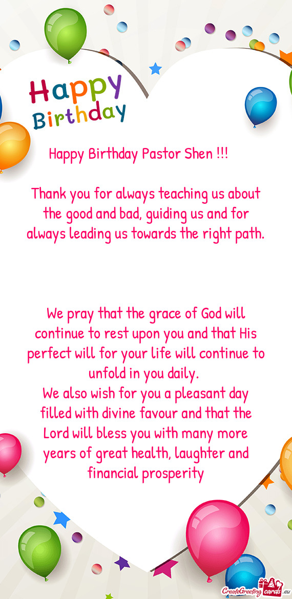 Happy Birthday Pastor Shen !!! 🎉🎁🎊