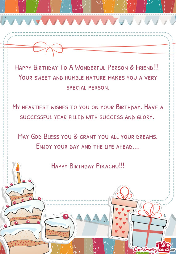 Happy Birthday Pikachu - Free cards