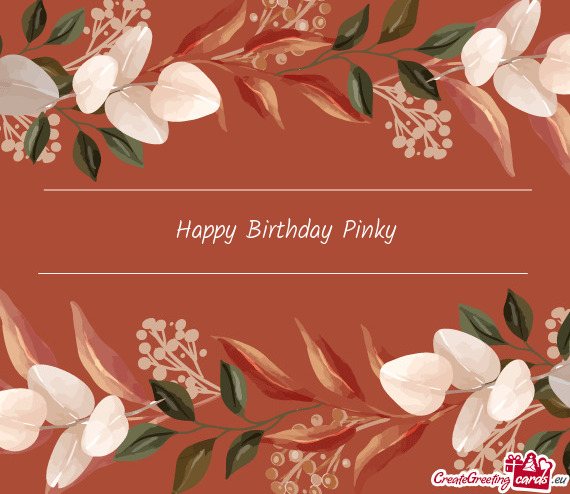 Happy Birthday Pinky
