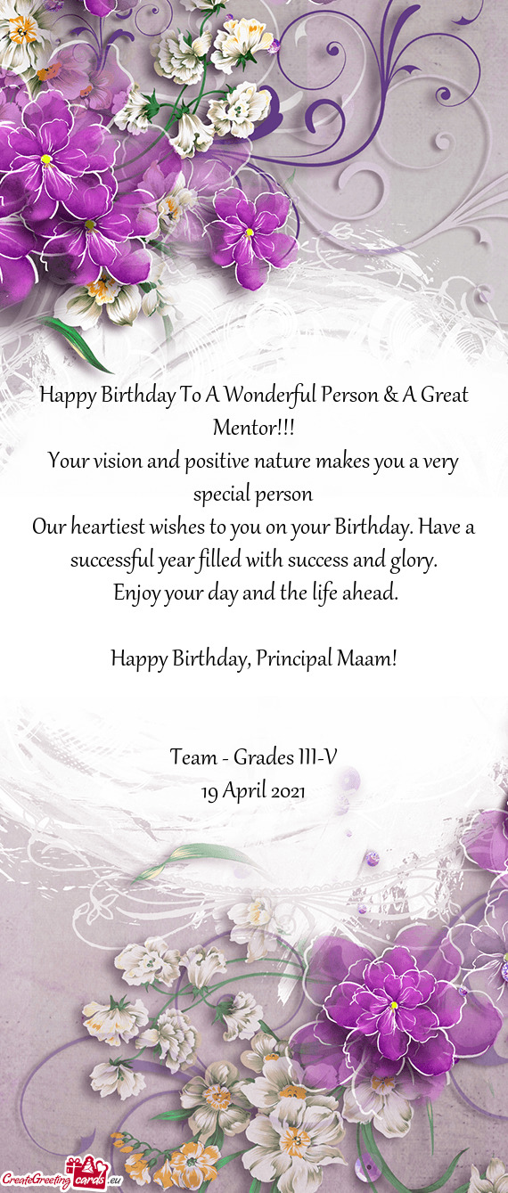 Happy Birthday, Principal Maam
