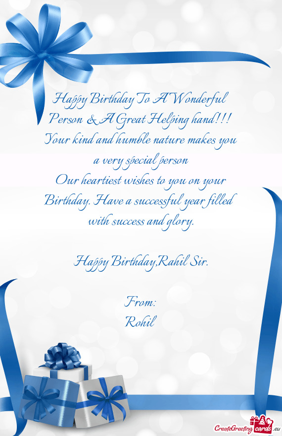 Happy Birthday,Rahil Sir