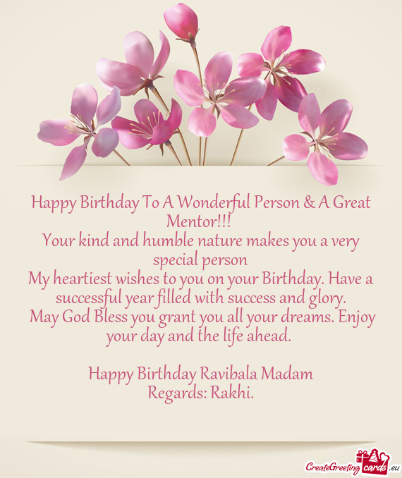Happy Birthday Ravibala Madam