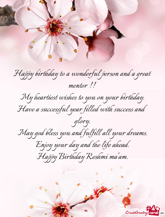 Happy Birthday Reshmi ma