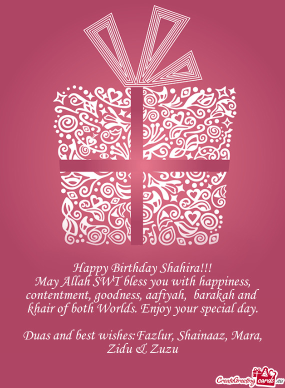 Happy Birthday Shahira