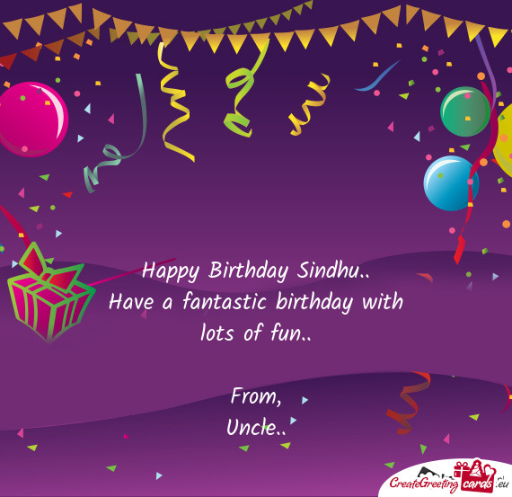 Happy Birthday Sindhu
