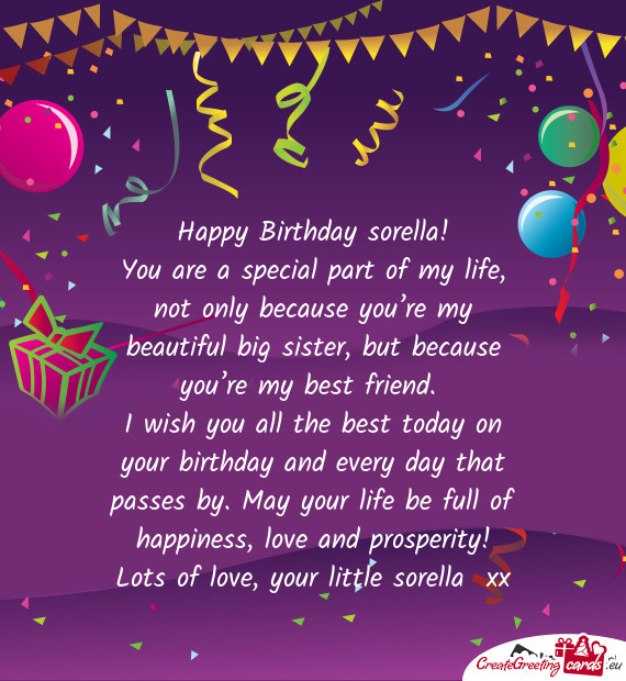 Happy Birthday sorella