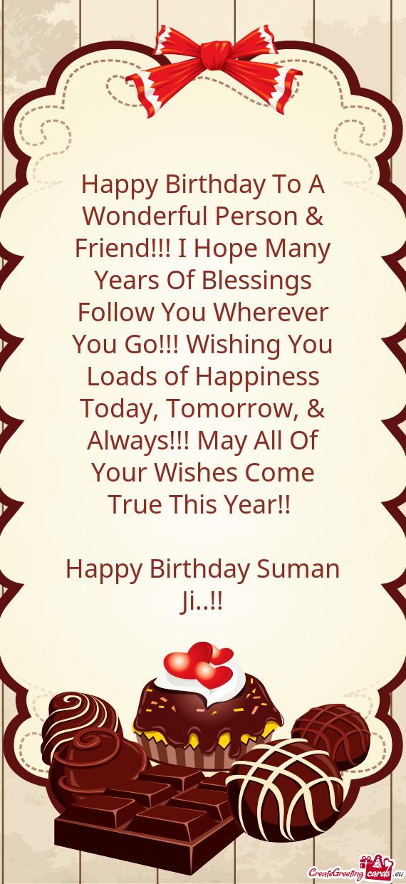 Happy Birthday Suman Ji