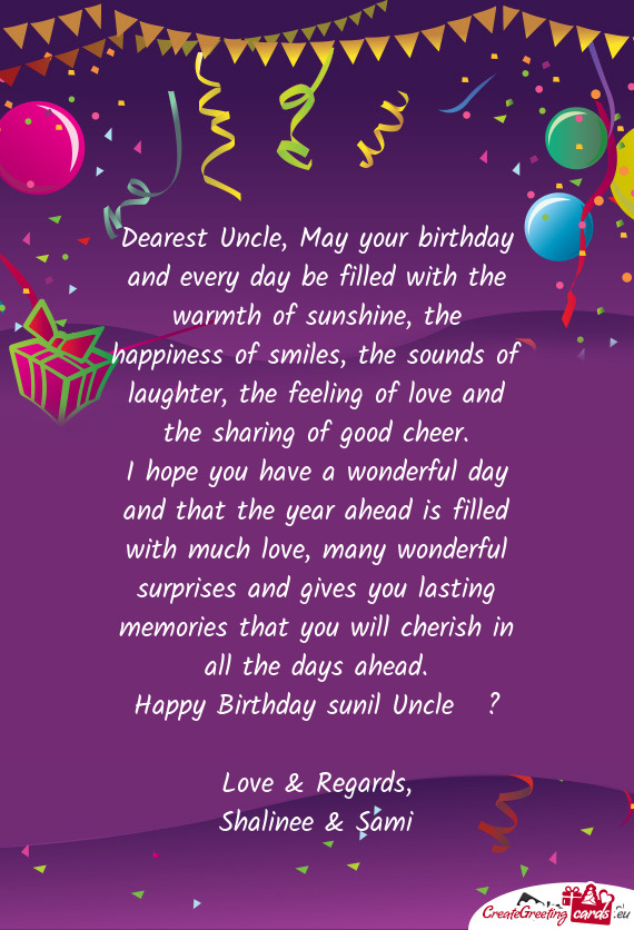 Happy Birthday sunil Uncle ❤