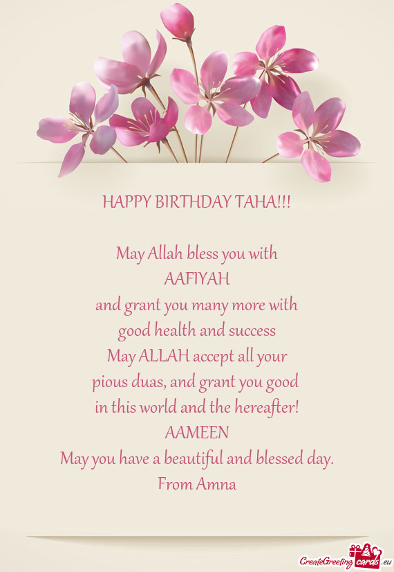 HAPPY BIRTHDAY TAHA