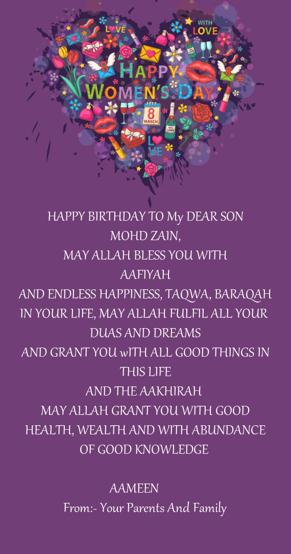 HAPPY BIRTHDAY TO My DEAR SON