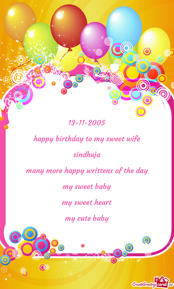Happy birthday to my sweet wife