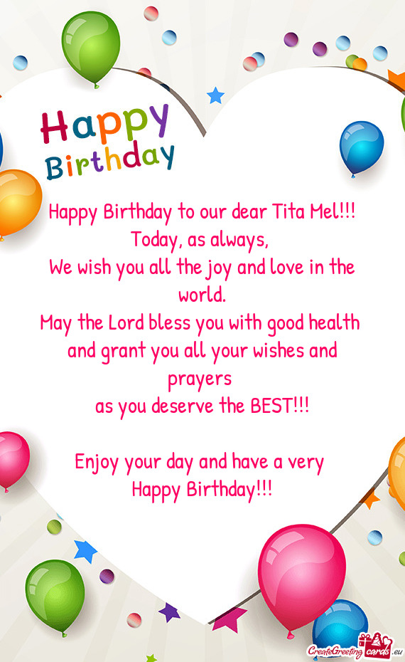 Happy Birthday to our dear Tita Mel
