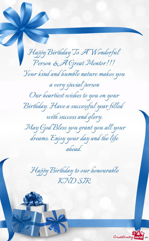 Happy Birthday to our honourable KND SIR