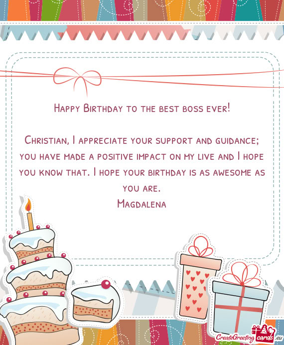 Happy Birthday to the best boss ever