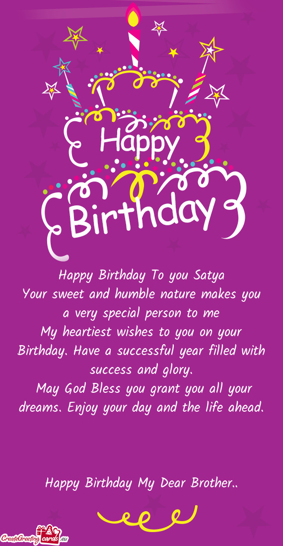 Happy Birthday To you Satya