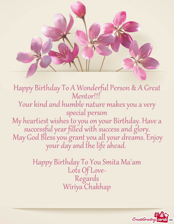 Happy Birthday To You Smita Ma