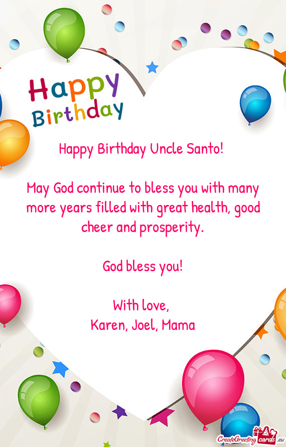 Happy Birthday Uncle Santo