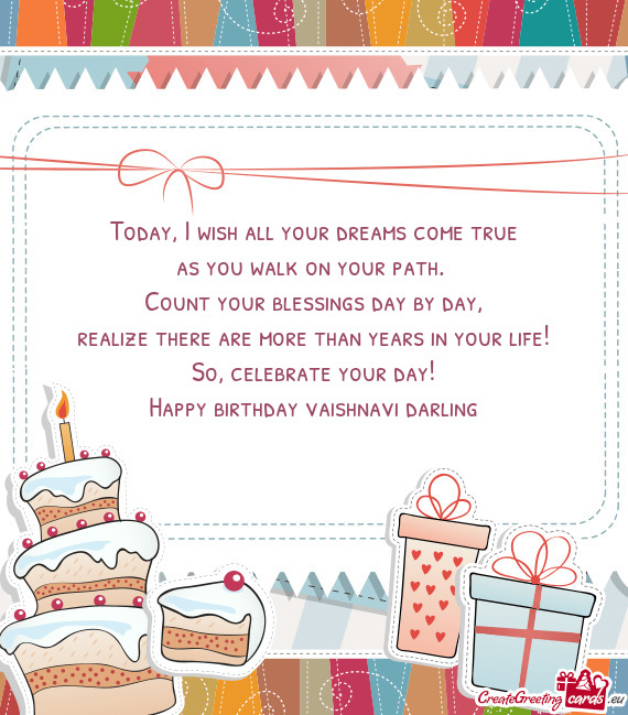 Happy birthday vaishnavi darling