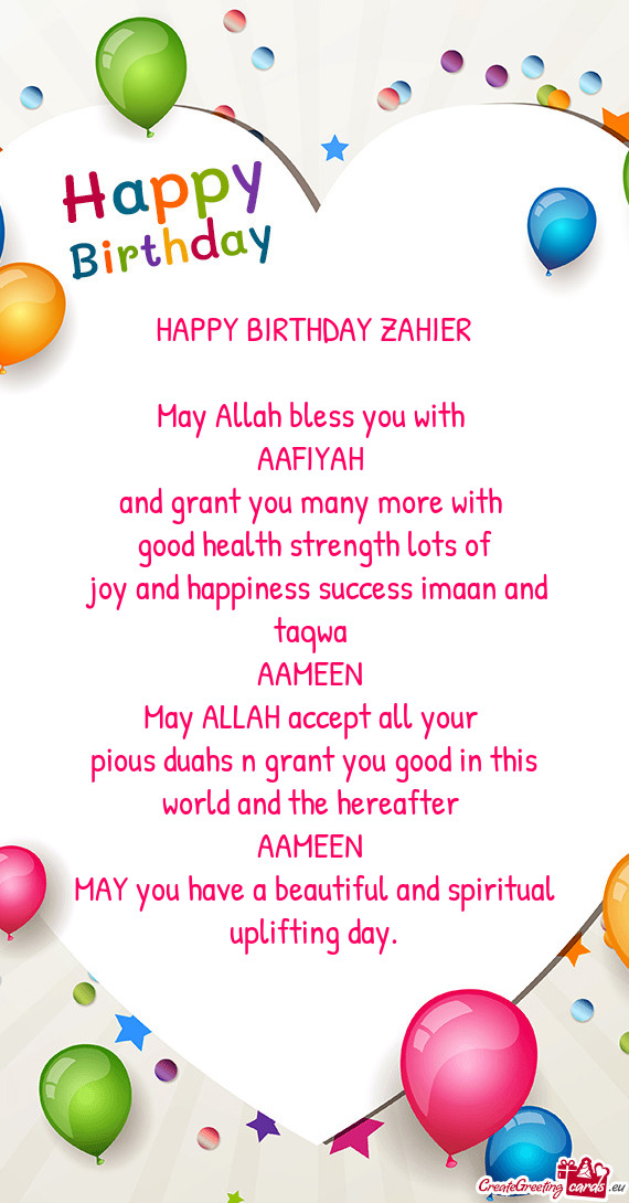 HAPPY BIRTHDAY ZAHIER