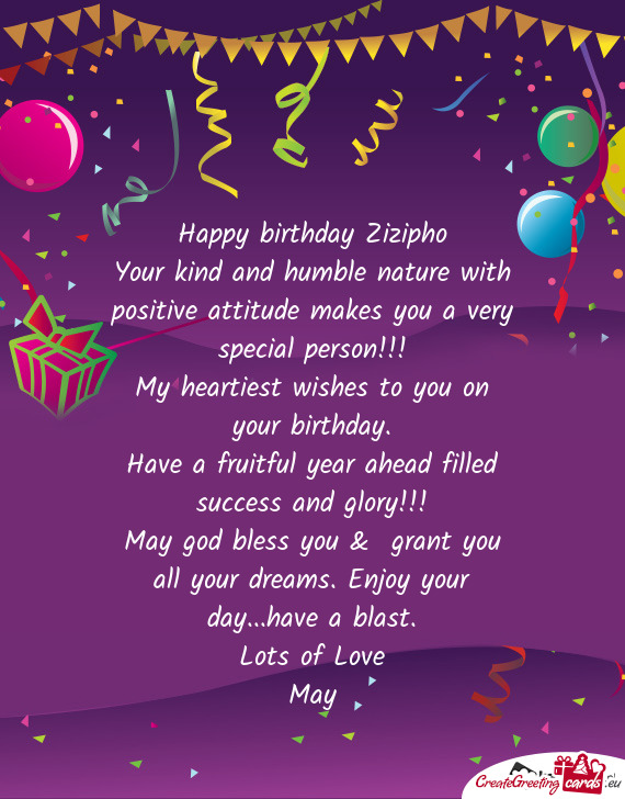 Happy birthday Zizipho