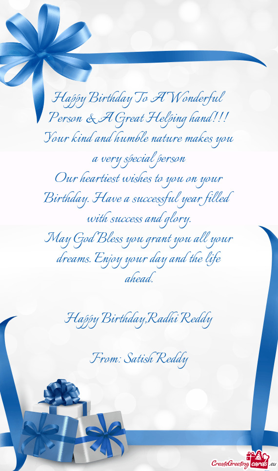 Happy Birthday,Radhi Reddy