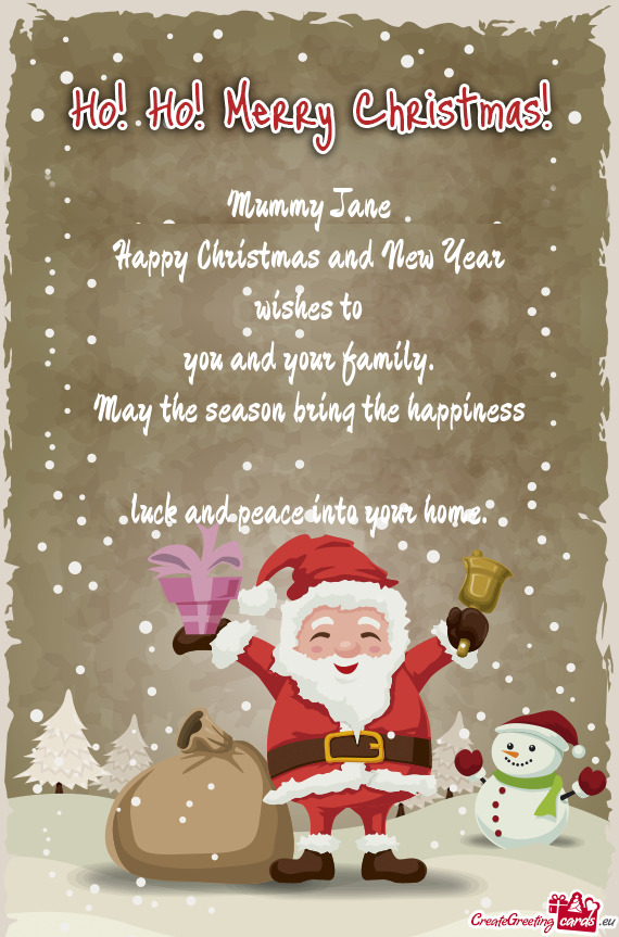 Happy Christmas and New Year wishes to