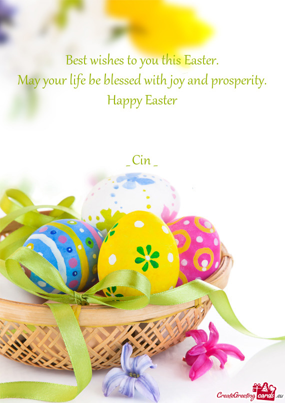 Happy Easter
 
 
 _ Cin