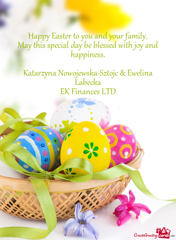 Happy Easter to you and your family