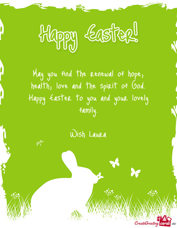 Happy Easter to you and your lovely family