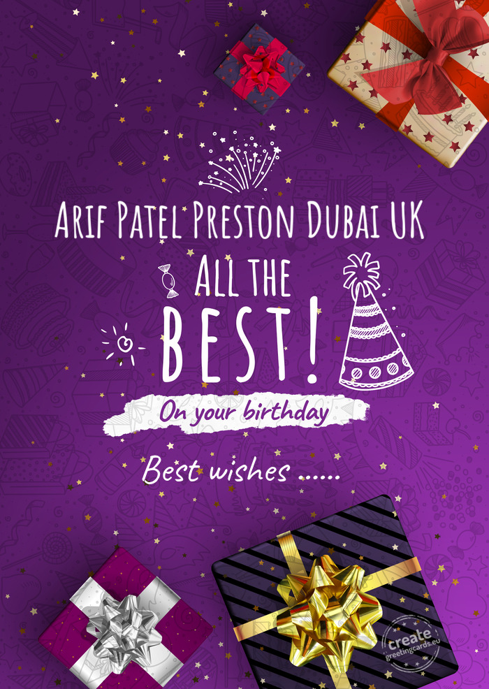 Happy Holidays in a family atmosphere Arif Patel Preston Dubai UK