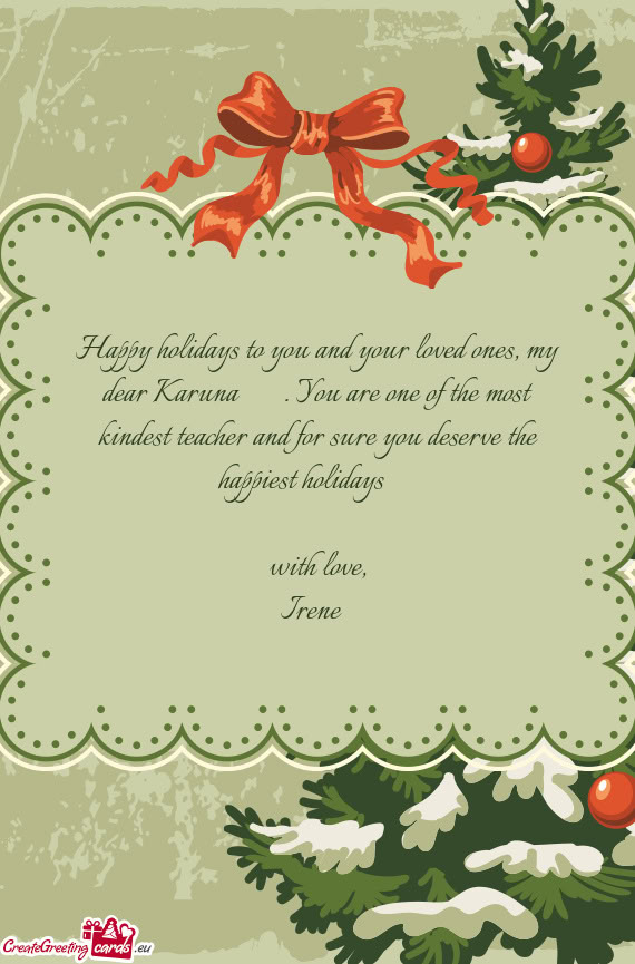 Happy holidays to you and your loved ones, my dear Karuna ❤️❤️❤️. You are one of the mos
