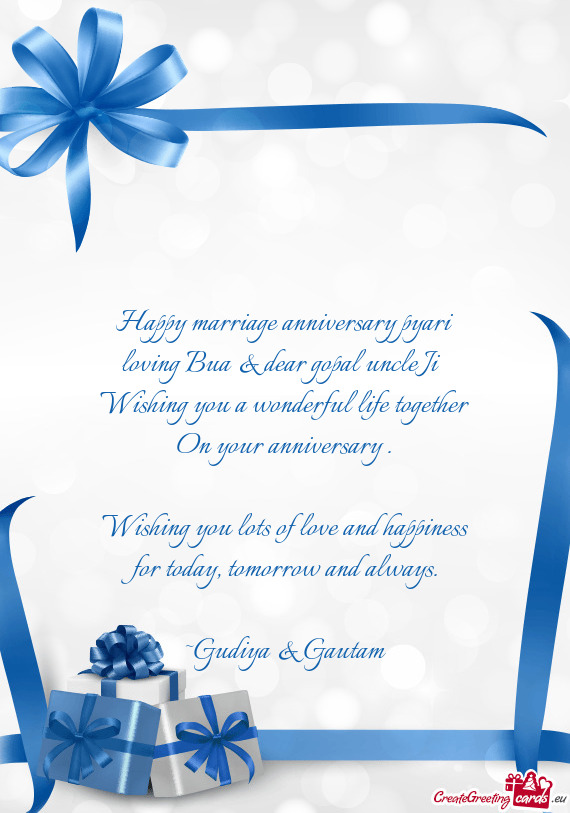 Happy marriage anniversary pyari loving Bua & dear gopal uncle Ji♥️