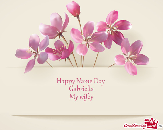 Happy Name Day 
 Gabriella
 My wifey