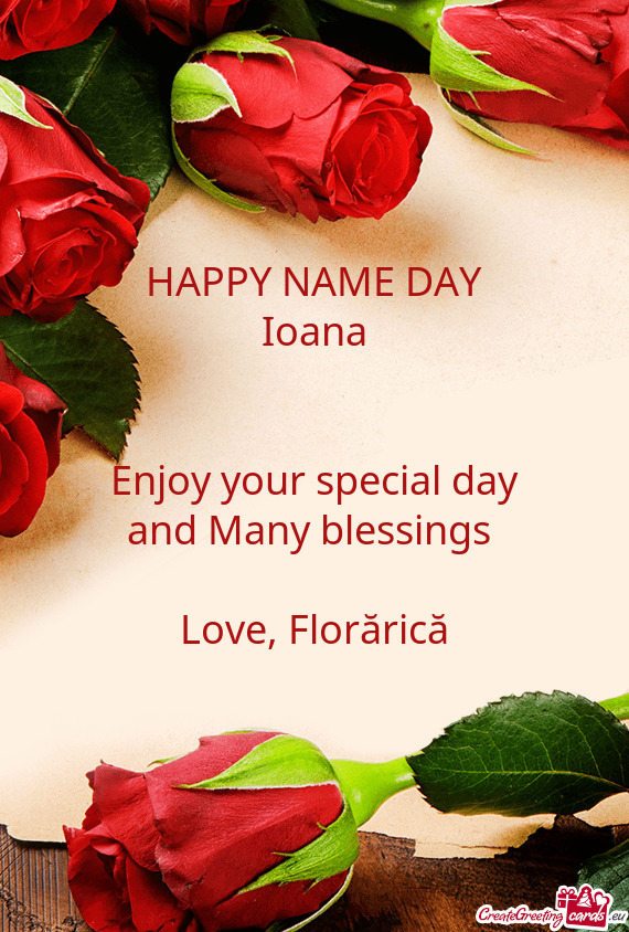 HAPPY NAME DAY Ioana