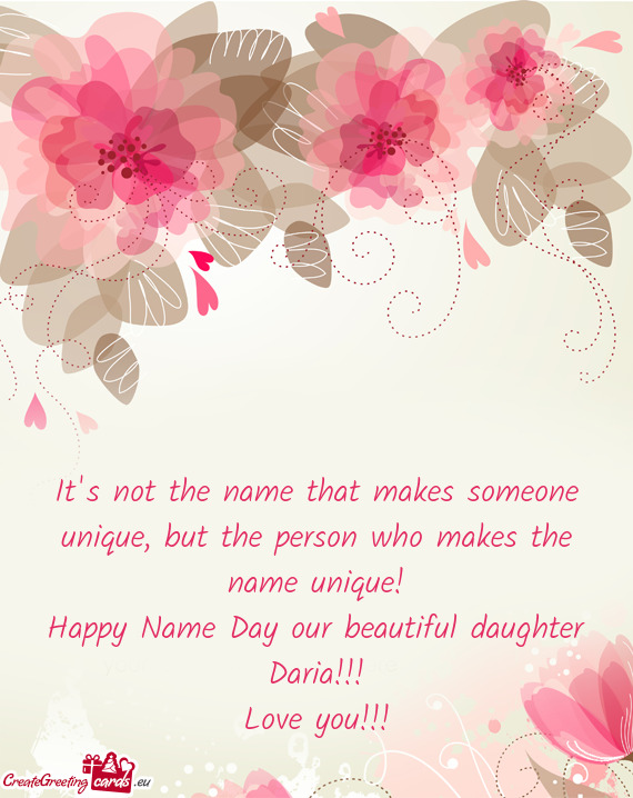 Happy Name Day our beautiful daughter Daria