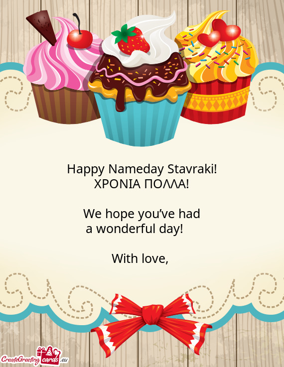 Happy Nameday Stavraki
